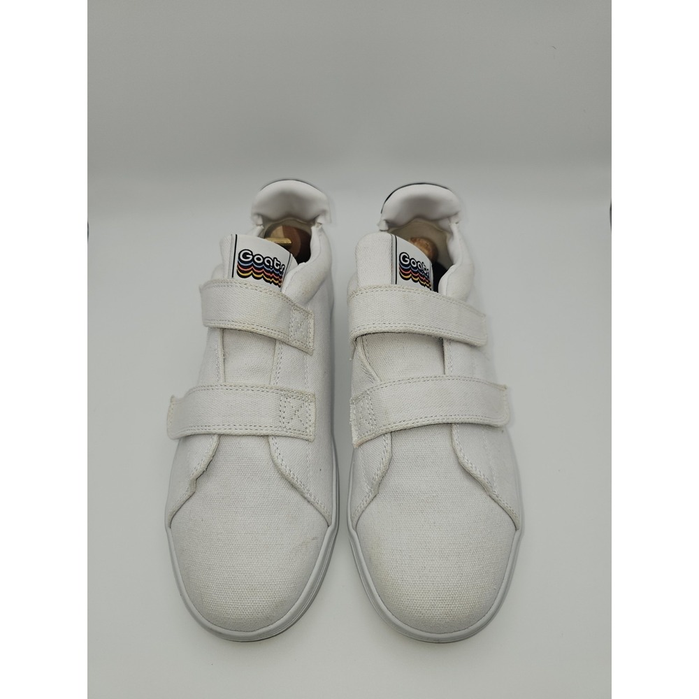 GOATS Women's White Canvas 2 Straps  Slip-On Platform Sneakers SZ 9